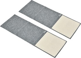 PawHut Tapete de Arranhar para Gato Conjunto de 2 130 x 45 cm Sisal Prancha de Arranhar Arranhadores Tapete Protetor para Sofá Móveis Porta Cinza | Aosom Portugal