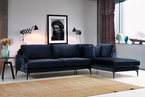Sofá de Canto Papira - Azul Marinho - 283 x 180 x 90 cm