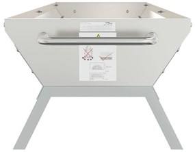 Tabuleiro de churrasco 158x42x31 cm aço inoxidável prateado