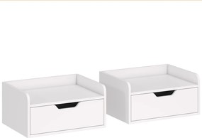 HOMCOM Conjunto de 2 mesas de cabeceira murais mesas de cabeceira suspensas gaveta tampo com aspecto de madeira dim. 40L x 30l x 19,5H cm | Aosom Portugal