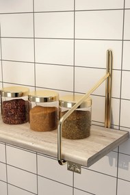 Prateleira de Parede Duvar Rafı 60 cm Extra – Dourado Castanho – 15x15
