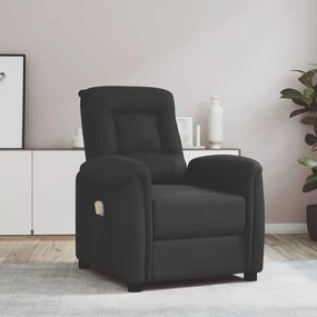 vidaXL Poltrona de massagens tecido de microfibra preto