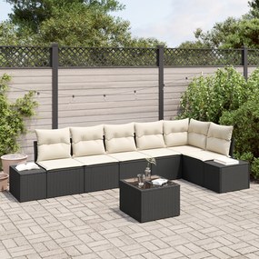Conjunto de Sofá de Jardim 6 Peças com Almofadas Vime Poliéster Castan