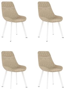 vidaXL Cadeiras de jantar 4 pcs couro art. creme
