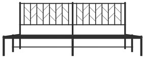Estrutura de cama com cabeceira 200x200 cm metal preto