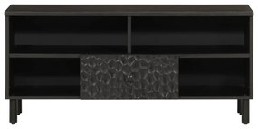 Móvel de TV 100x33x46 cm madeira de mangueira maciça preto