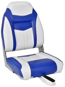 Assento de barco rebatível com encosto alto Almofada moldado universal 44,5 x 51 x 61 cm Azul