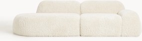 Chaise longue modular em teddy Wolke (3 lugares)