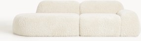 Sofá modular com chaise longue em teddy Wolke (3 lugares)