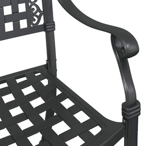 Cadeiras de Jardim vidaXL 2 unidades Preto Alumínio Fundido