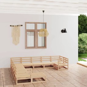 vidaXL 11 pcs conjunto lounge de jardim pinho maciço