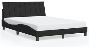 Estrutura de cama c/ luzes LED 120x200 cm veludo preto
