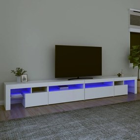 Móvel de TV com luzes LED 290x36,5x40 cm branco
