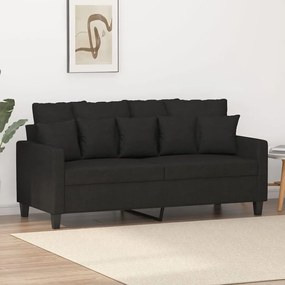 Sofá de 2 lugares tecido 140 cm preto