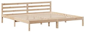 Cama sem colchão 200x200 cm madeira de pinho maciça