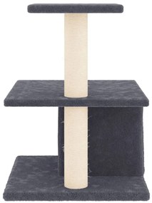 Árvore p/ gatos c/ postes arranhadores sisal 48 cm cinza-escuro