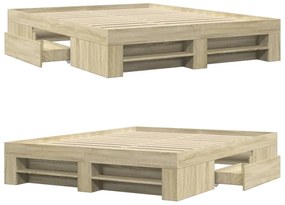 Estrutura cama s/ colchão derivados de madeira carvalho sonoma