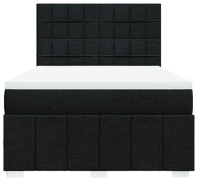 Cama com molas/colchão 160x200 cm tecido preto