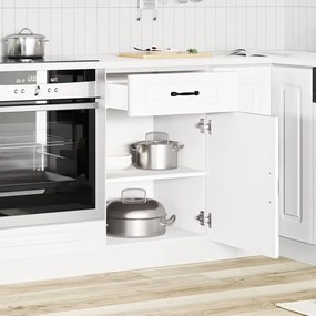 Armário de cozinha baixo Kalmar madeira artificial branca