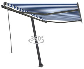 vidaXL Toldo automático independente 350x250 cm azul e branco