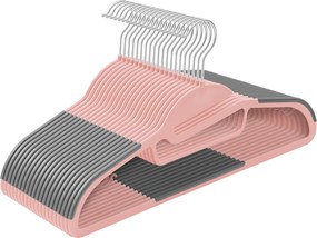 Conjunto 20 Cabides 41,5 x 0,5 x 22,5 cm Rosa-Cinza
