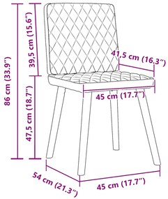 Cadeiras de jantar 2 pcs tecido cinza nuvem
