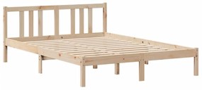 Estrutura cama c/ cabeceira 140x190 cm pinho maciço