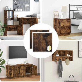 vidaXL Capa de Parafuso Autoadesiva 2 pcs Carvalho Defumado