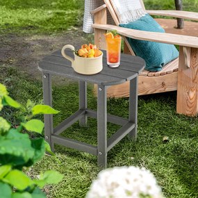 Conjunto de 2 mesas de jardim 48 x 37 x 46 cm em HDPE, Adirondack resistente às intempéries cinzenta