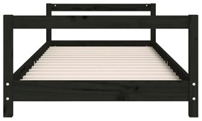 Estrutura de cama infantil 90x190 cm pinho maciço preto