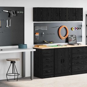 Armários de garagem 2 pcs derivados de madeira preto