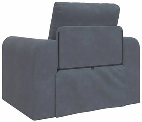 Sofá-Cama 2-em-1 Cinza Escuro 98x71x83 cm Veludo