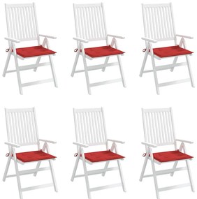 Almofadões p/ cadeiras jardim 6pcs 40x40x4 cm oxford vermelho