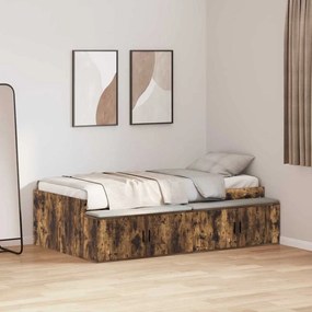 vidaXL Estrutura da Cama com gaveta Carvalho Defumado 80 x 200 cm