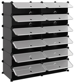 Sapateira 94,5x36,5x106 cm PP preto