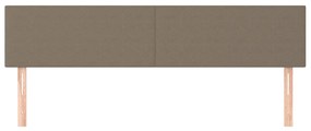 Cabeceira cama 2 pcs tecido 80x5x78/88 cm cinzento-acastanhado