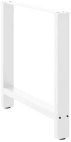 Pés para mesa de jantar , 2 peças, 70x(72-73) cm, branco, aço