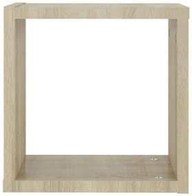 Prateleiras de parede em forma de cubo 2 pcs 30x15x30cm sonoma