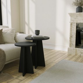 Conjunto de Mesas de Café Mushroom – Preto – 40x50x40 cm / 30x45x30 cm