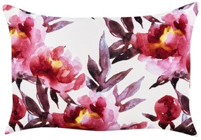 Conjunto 2 almofadas decorativas de jardim padrão floral branco e rosa 40 x 60 cm LANROSSO Beliani