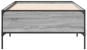 Estrutura cama 100x200 cm derivados madeira/metal cinza sonoma