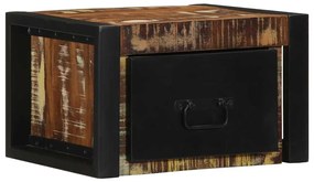 Mesa de cabeceira multicor 40x35x25cm madeira maciça recuperada