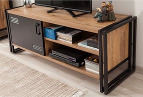Conjunto de Mobiliário de Sala Cosmo – Pinho Atlântico Preto – TV Unit