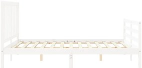Cama sem colchão 160x200 cm madeira de pinho maciça branco