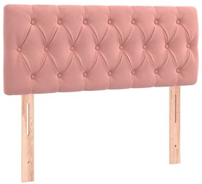 Cama com molas/colchão 90x190 cm veludo rosa