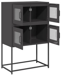 Aparador alto 68x39x107 cm aço preto