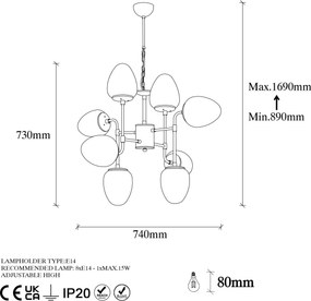 Candeeiro Chandelier Ns – Vintage – 74 x 74 cm