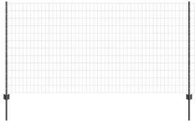 Cerca Euro com 10 Postes Cinza 1.2x10 m de Aço