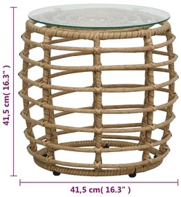 3 pcs conjunto bistrô vime PE cor carvalho