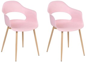 Conjunto de 2 cadeiras de jantar rosa UTICA Beliani